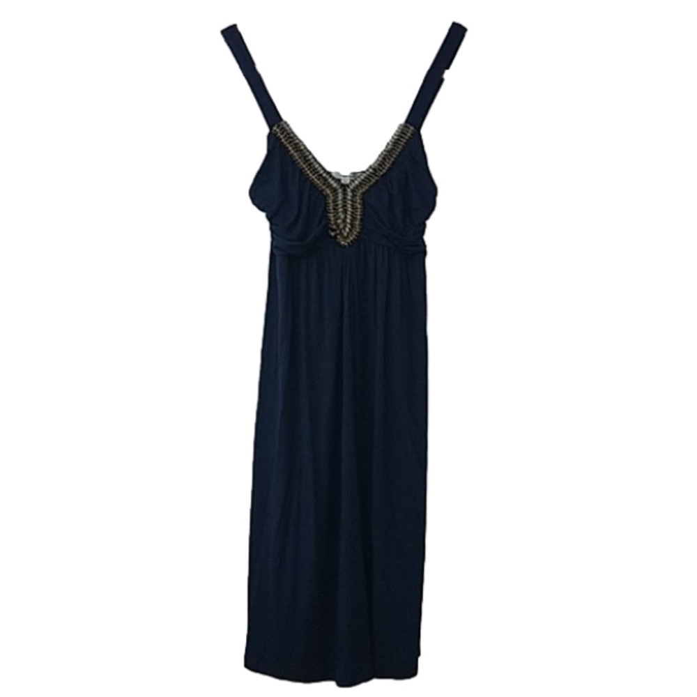 soprano Medium midi dress navy blue beaded bodice